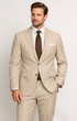 Statement Mens Modern Fit 2 Piece 100% Wool Textured Solid Suit – Single Breasted Notch Lapel Jacket