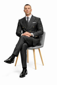 Statement Men's Outlet 100% Wool 2 Piece Suit - Wide Peak Lapel