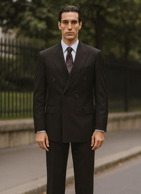 Mens Steve Harvey Brand Suit Double Breasted in Color Black Modern Fit