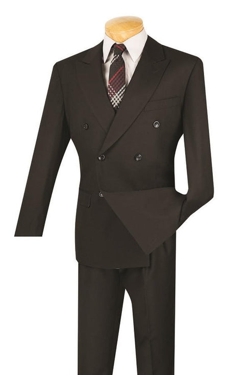 Mens Steve Harvey Brand Suit Double Breasted in Color Black Modern Fit