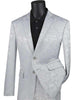 Mens Paisley Pattern Suit in Silver – Slim Fit Formal 2-Piece Set