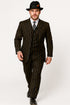 Black And Gold Stripe Suit - Vested Suit