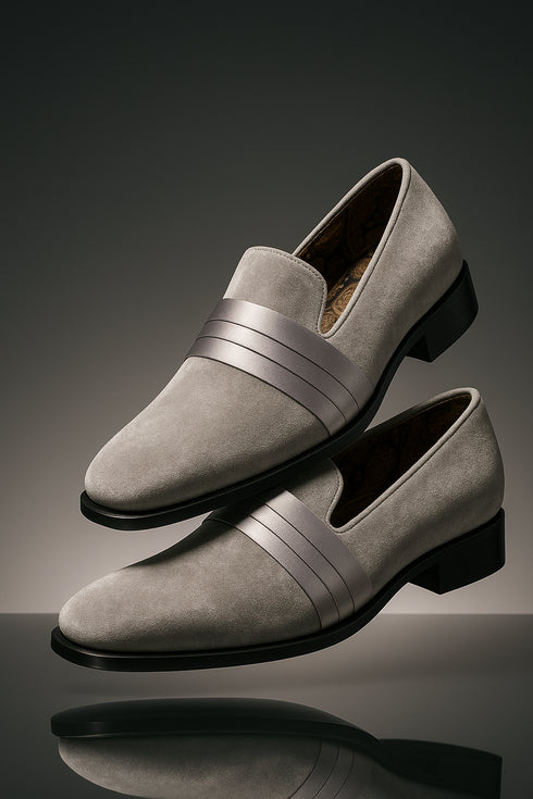 Uptown Hustle in Silver Sleek Velvet Loafers
