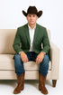 Western Blazer - Saco Para Hombre - Mens Double Button Western Green Blazer