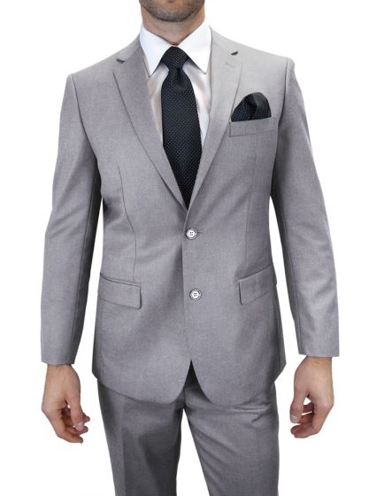 Statement Men's 2 Piece 100% Wool Modern Fit Suit - Solid Colors