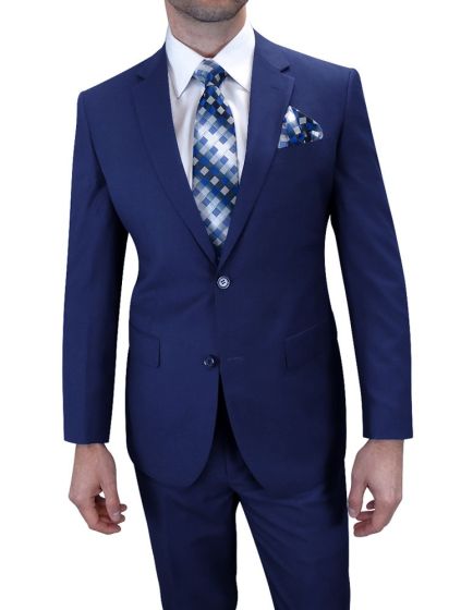 Statement Men's 2 Piece 100% Wool Modern Fit Suit - Solid Colors