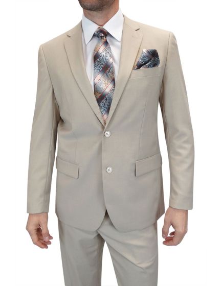 Statement Men's 2 Piece 100% Wool Modern Fit Suit - Solid Colors