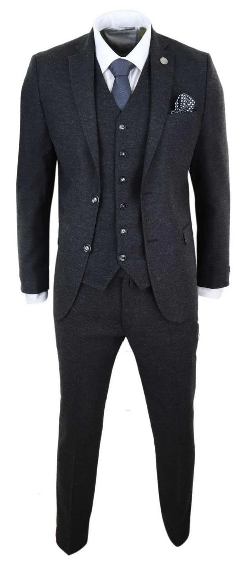 Mens Black 1920s Vintage Suit – Classic Peaky Blinders Inspired Style
