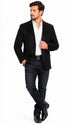 Men's Suede Cowboy Blazer Ultra Slim Fit LAM-510 in Color Black