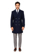 Mens Knee Length Pea Coat Navy