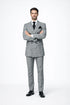 Suits With Baggy Pleated Pants - Wide Leg Pants 100% Wool - Classic Fit in Black and White Plaid Color by Rossiman
