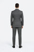 Suits With Baggy Pleated Pants - Wide Leg Pants 100% Wool - Classic Fit in Color Charcoal with Blue Plaid by Rossiman