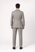 Suits With Baggy Pleated Pants - Wide Leg Pants 100% Wool - Classic Fit in Color Grey with Red Plaid by Rossiman