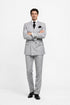 Suits With Baggy Pleated Pants - Wide Leg Pants 100% Wool - Classic Fit in Grey Color by Rossiman