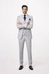 Suits With Baggy Pleated Pants - Wide Leg Pants 100% Wool - Classic Fit in Grey One Button 3 Piece Suit by Rossiman