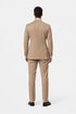 Suits With Baggy Pleated Pants - Wide Leg Pants 100% Wool - Classic Fit in Light Brown with Brown Pinstripe Color by Rossiman