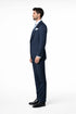 Suits With Baggy Pleated Pants - Wide Leg Pants 100% Wool - Classic Fit in Navy Single Breast Lapel by Rossiman