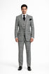 Suits With Baggy Pleated Pants - Wide Leg Pants 100% Wool - Classic Fit in One Button 3 Piece Suit by Rossiman