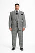 Suits With Baggy Pleated Pants - Wide Leg Pants 100% Wool - Classic Fit in One Button 3 Piece Suit by Rossiman