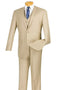 Slim Fit Men's Suit 3 Piece 2 Button in Light Beige