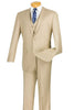 Slim Fit Men's Suit 3 Piece 2 Button in Light Beige