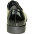 Bravo Mens Classic Plain Square Toe Shiny Patent Tuxedo Dress Shoe in Black