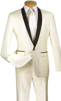 (36R, 42R) Slim Fit 2 Piece Ivory Tuxedo