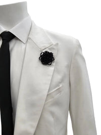 Mens White Velvet Victorian Tailcoat Tuxedo – Three Quarter Length Cutaway Stage And Wedding Jacket