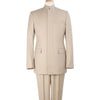 Tan Mandarin Collar Classic Fit Clergy Suit with Pleated Pants