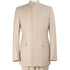 Tan Mandarin Collar Classic Fit Clergy Suit with Pleated Pants