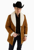 Long Sheepskin Brown Western Jacket
