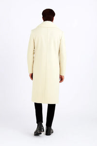 Mens Ivory full length wool overcoat -Full length Mens Topcoat - Full length coat Jacket