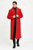 Mens Red full length wool overcoat -Full length Mens Topcoat - Full length coat