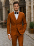 Terracotta Orange Skinny Fit Suit for Men – Tazzio Modern Pinstripe Design