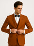 Terracotta Orange Skinny Fit Suit for Men – Tazzio Modern Pinstripe Design