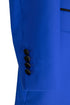 Mens Regular Fit Double Breasted Tuxedo with Satin Lapel and Bow Tie - Royal Blue