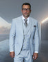 Statement Men's 3 Piece Plaid 100% Wool Modern Fit Suit - Double Breasted Vest
