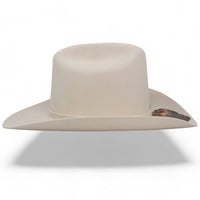 Texana Carin Leon Oficial Color Hueso con Pluma de Plata