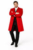 Three Buttons Red Wool Fabric Overcoat / Long men's Dress Topcoat - Winter coat