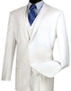 Three Piece Classic Fit Vested Suit, White