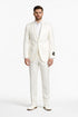 Tiglio Italian Suit - Real Wool Fabric Super 150's Novello Off-White, Modern Fit Suit in Color Off-White