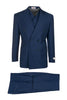 Tiglio Rosso Brand - Classic Suit Fit Pleated Pants Athletic Cut Real Wool Fabric Suit Peak Lapel Semi Wide leg Slack in Color French Blue