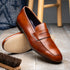 Zelli Tippa Italian Calfskin Penny Loafers, a Classic Cognac Slip-On