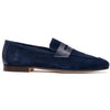 Zelli Tippa Suede and Calfskin Slip-On Penny Loafers in Navy