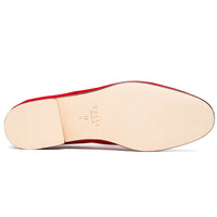 Zelli Tippa Suede and Calfskin Slip-On Penny Loafers in Red