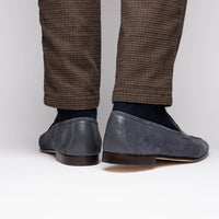 Zelli Tippa Suede and Calfskin Penny Loafers in Grey