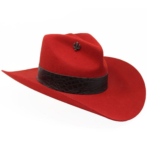 Stone 100X Unisex Cowboy Felt Hat Red