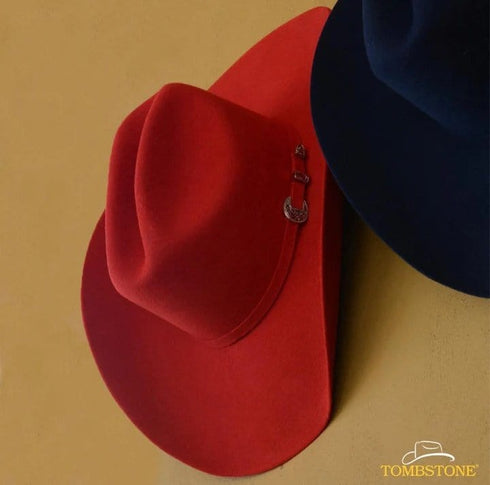 Tombstone 20X East West Cowboy Felt Hat - Red
