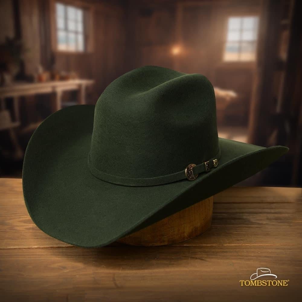Emerald Green Felt Hat Serratelli Pine Wool Cowboy Hat – Willow Lane Hat Co main image 4