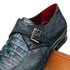 Marco Di Milano Toluca Men's Shoes Black/Blue Exotic Crocodile & Lizard Monk Strap
